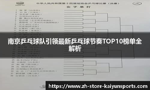 南京乒乓球队引领最新乒乓球节奏TOP10榜单全解析